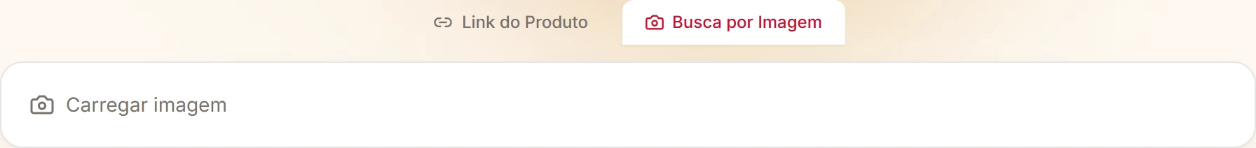 Separador Busca por Imagem, com o botão Carregar imagem